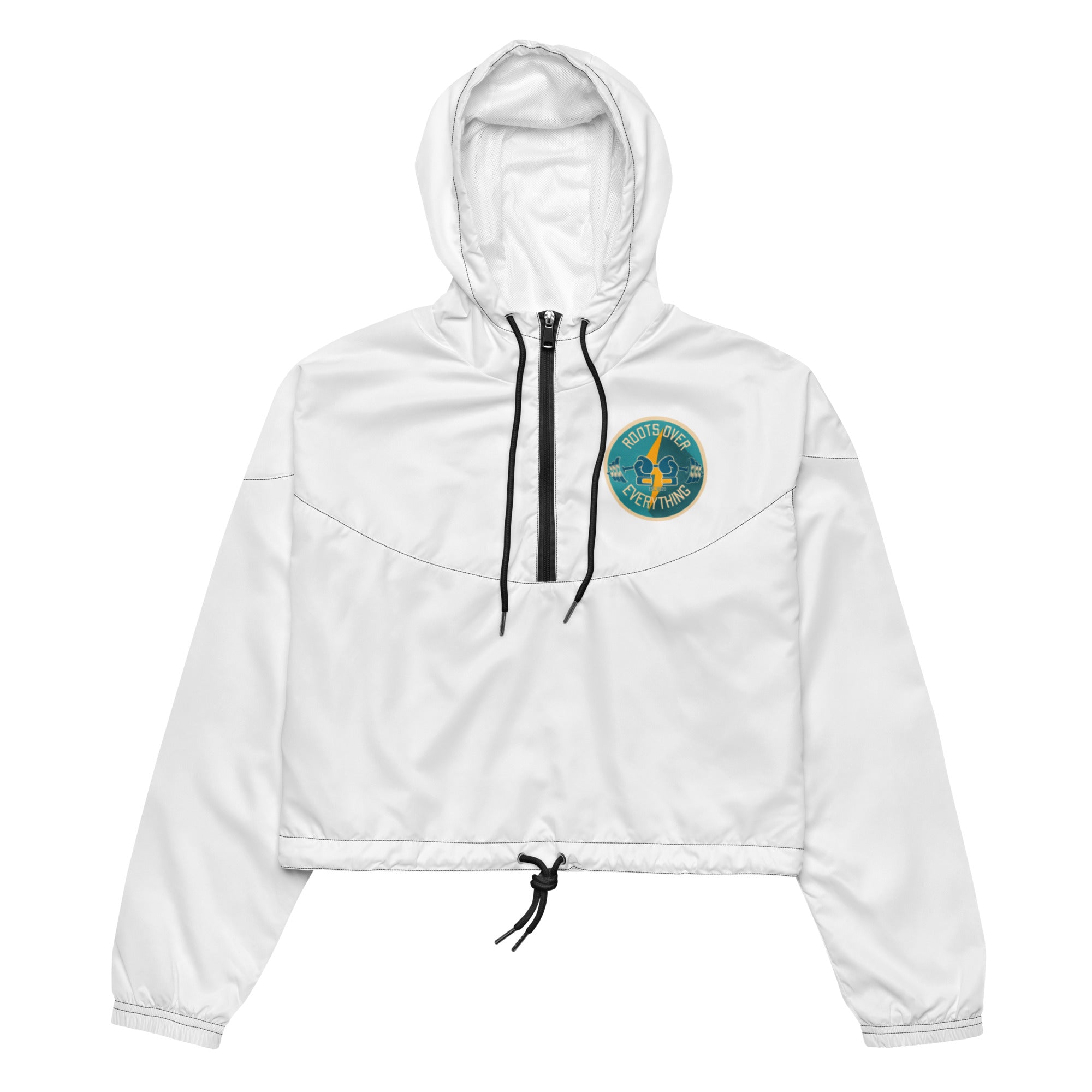 【COSYHARU】Crop hood windbreaker LADIES-WHITE-CAMO-CROP-