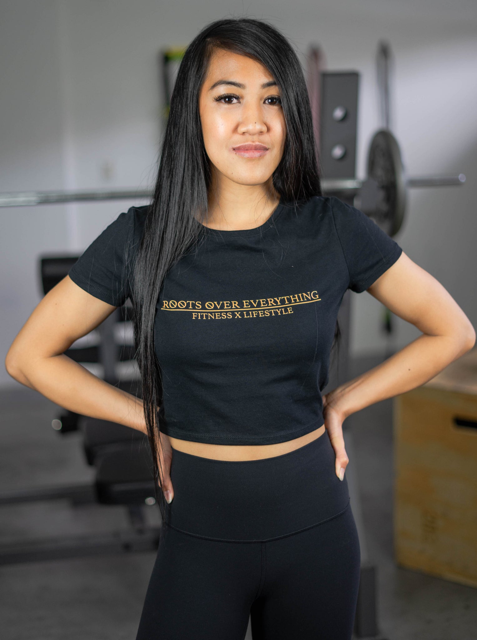 Roots Over Everything Gold Women’s Crop Tee